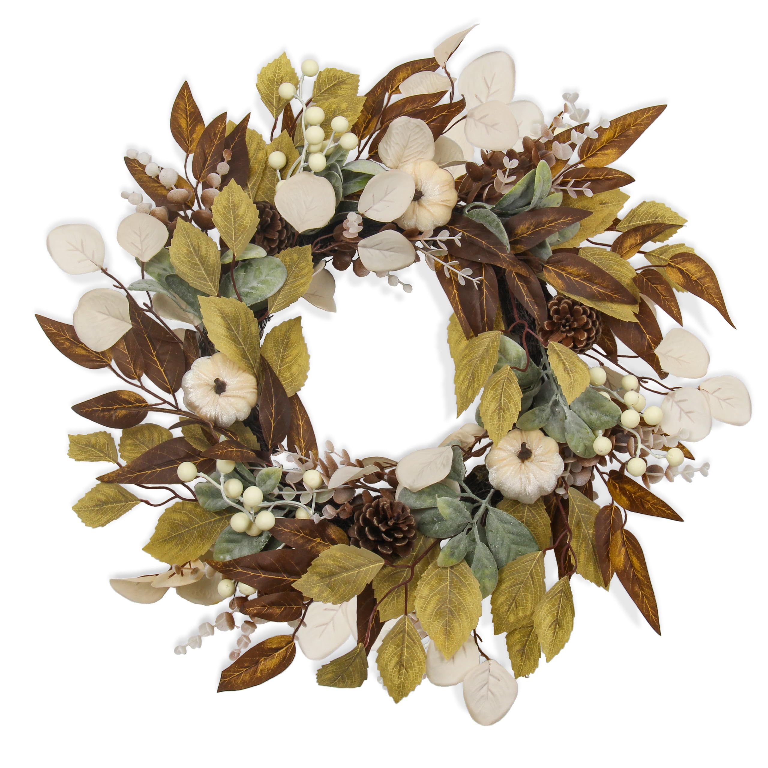 GOVIRAYE White Pumpkin Wreath