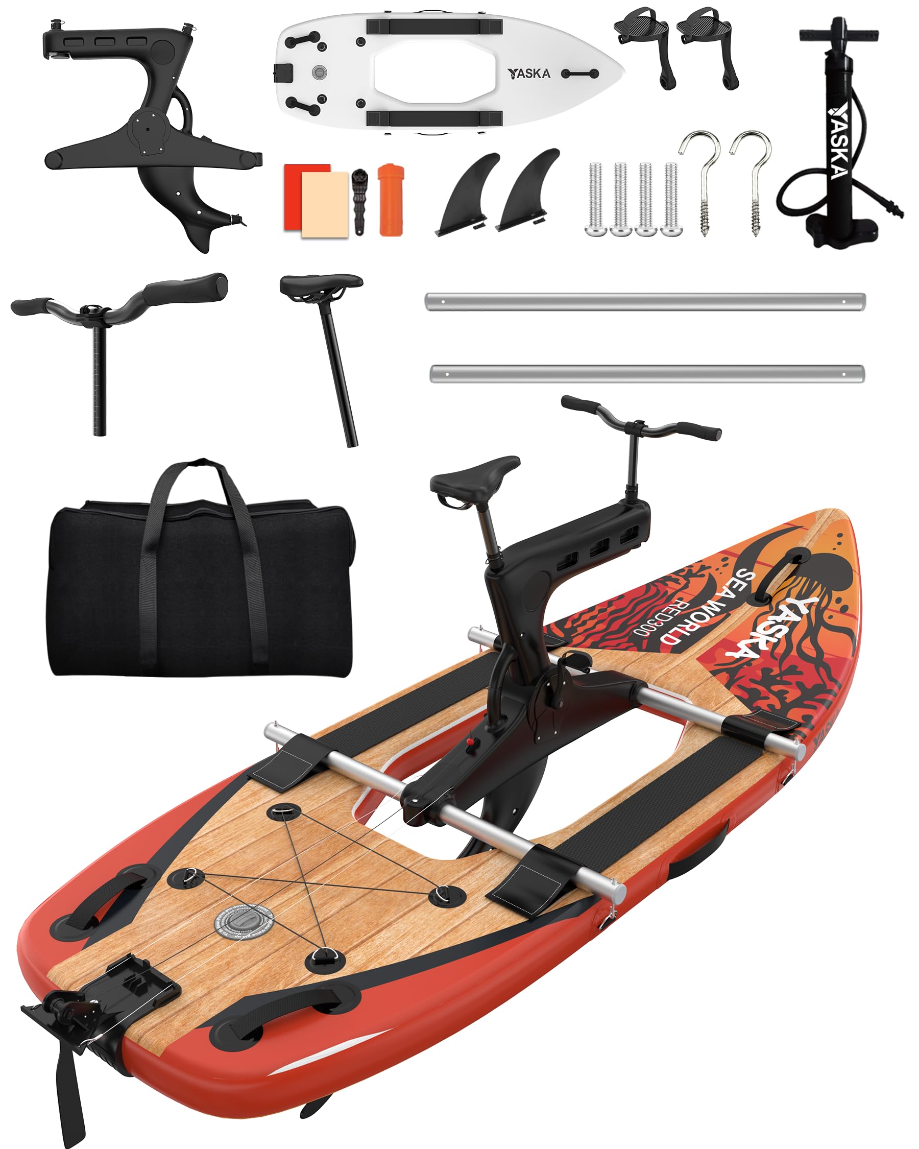 Water Bike Sea Bike Pedal Bike Recreational Surfing, Inflatable Kayak Bikeboat for Sport Fun Fishing, Water Bike Lake Bicycle Cycle Pedal Boat Inflatable Boat