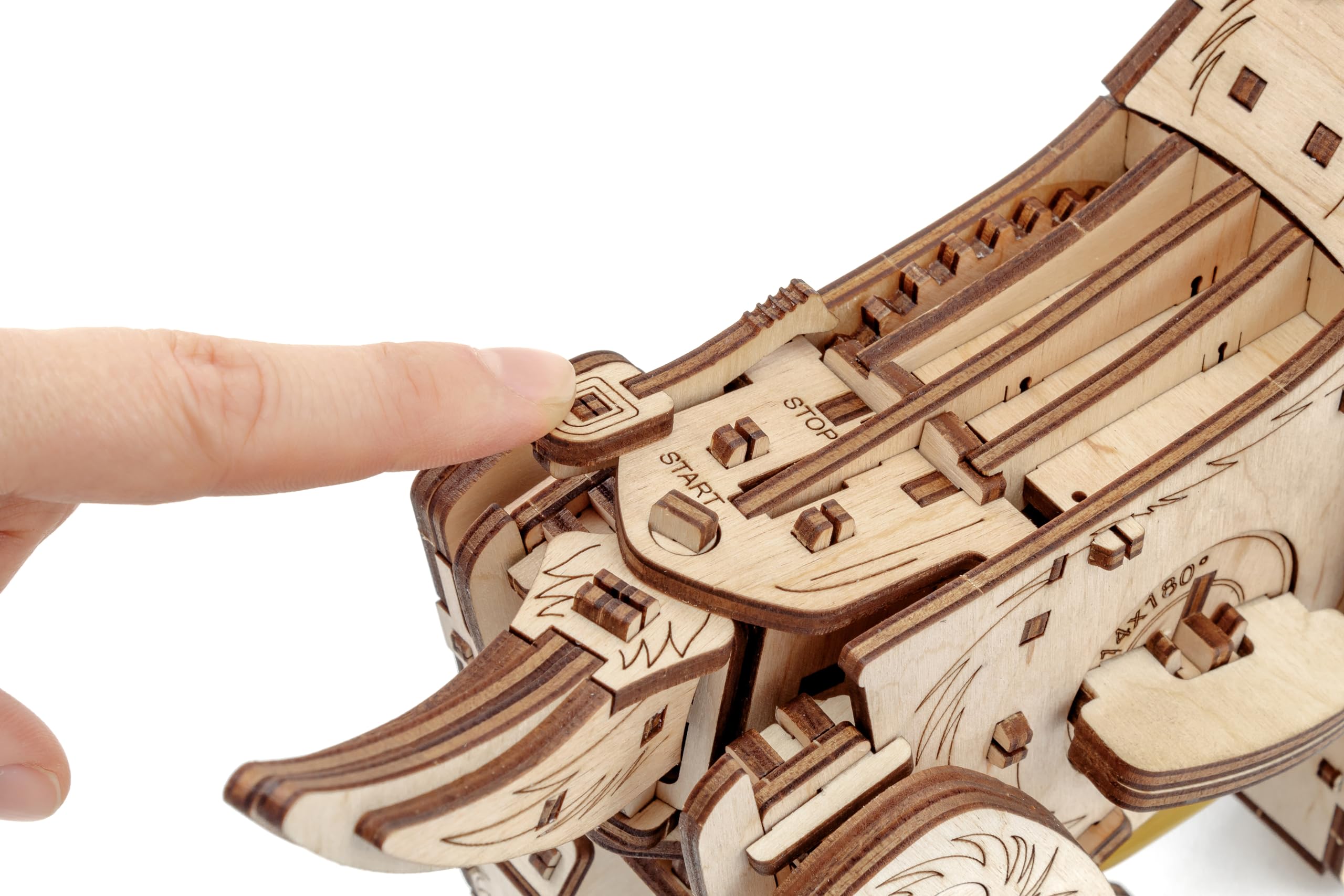 EWA Eco-Wood-Art 3D Mechanical Wooden Dog Puzzle for Adults and