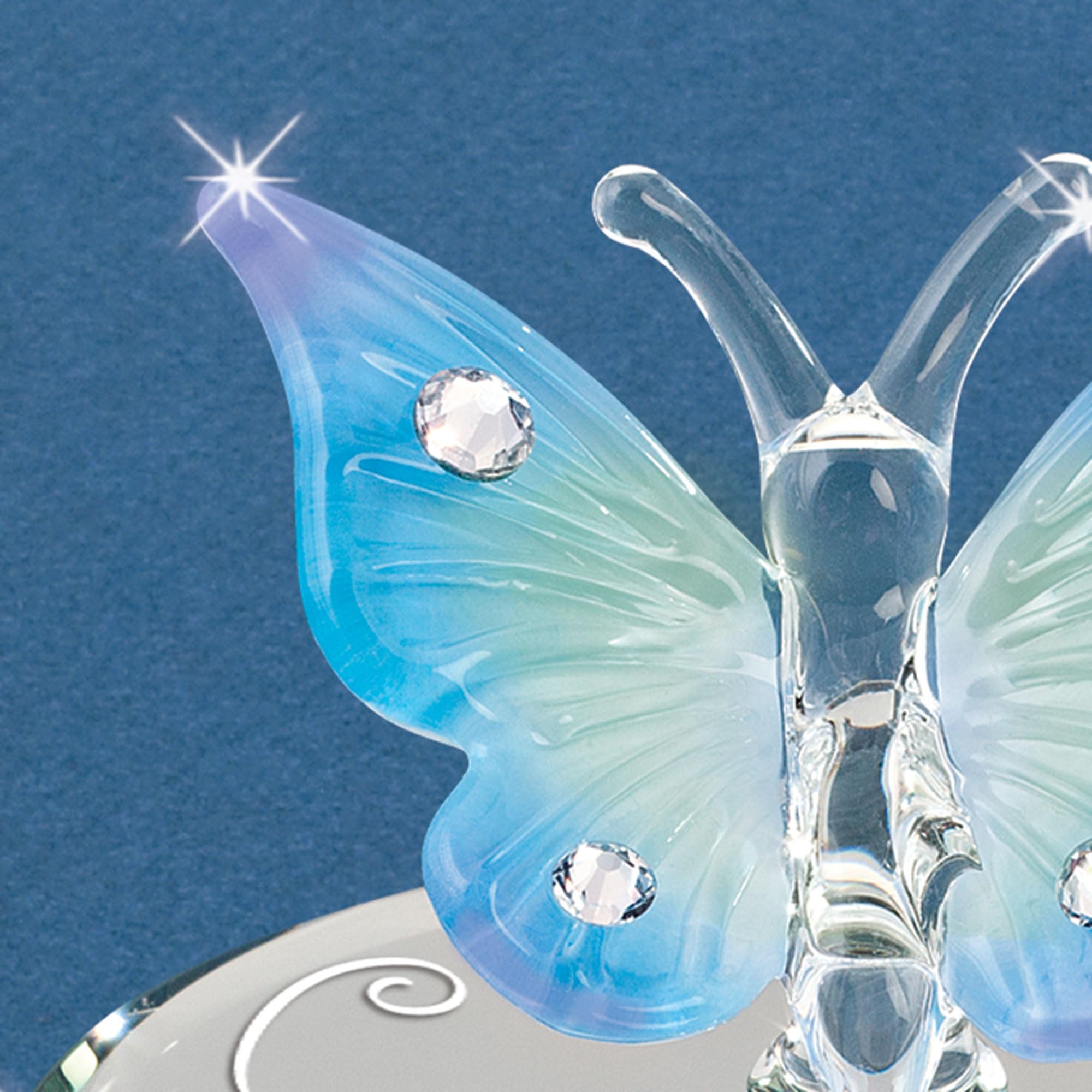 JGM6691 Blue Butterfly w Crystals Glass Figurine : Amazon.ca: Home