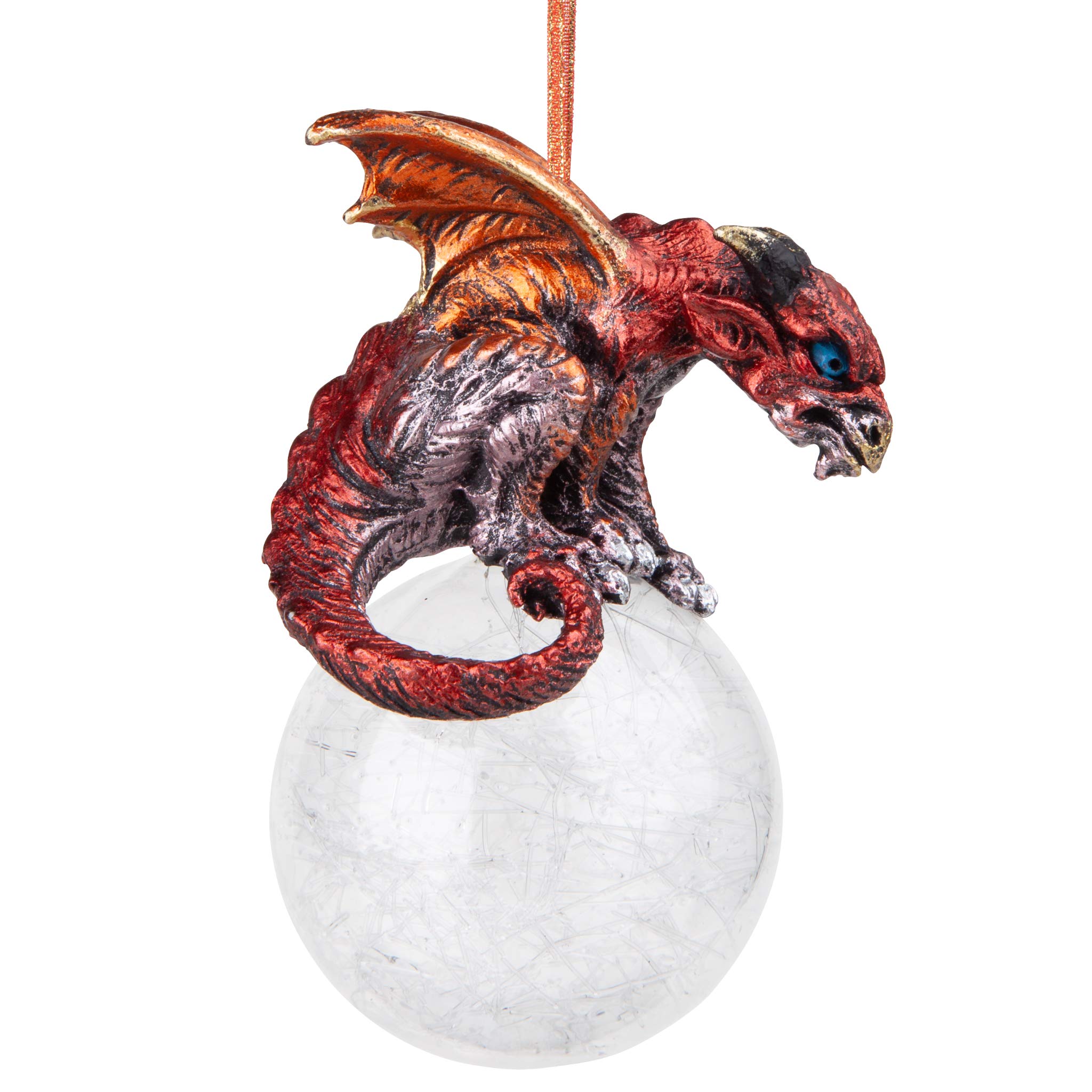 Design Toscano The Pensive Percher Dragon 2018 Collectible Holiday Ornament, Resin, Full Color, 9 cm,Christmas - Image 2