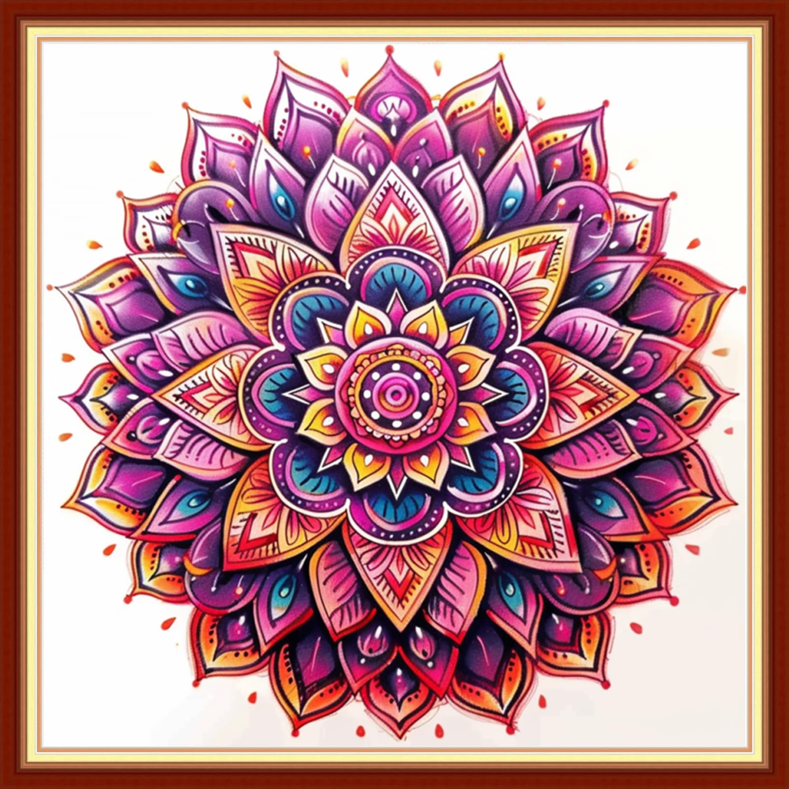Artvxeay Stamped Cross Stitch Kits - Embroidery Kits for Beginners Cross Stitch Kits for Adults 11 CT Printed Patterns Needlepoint Kits - Colorful Mandala 18x18 inch