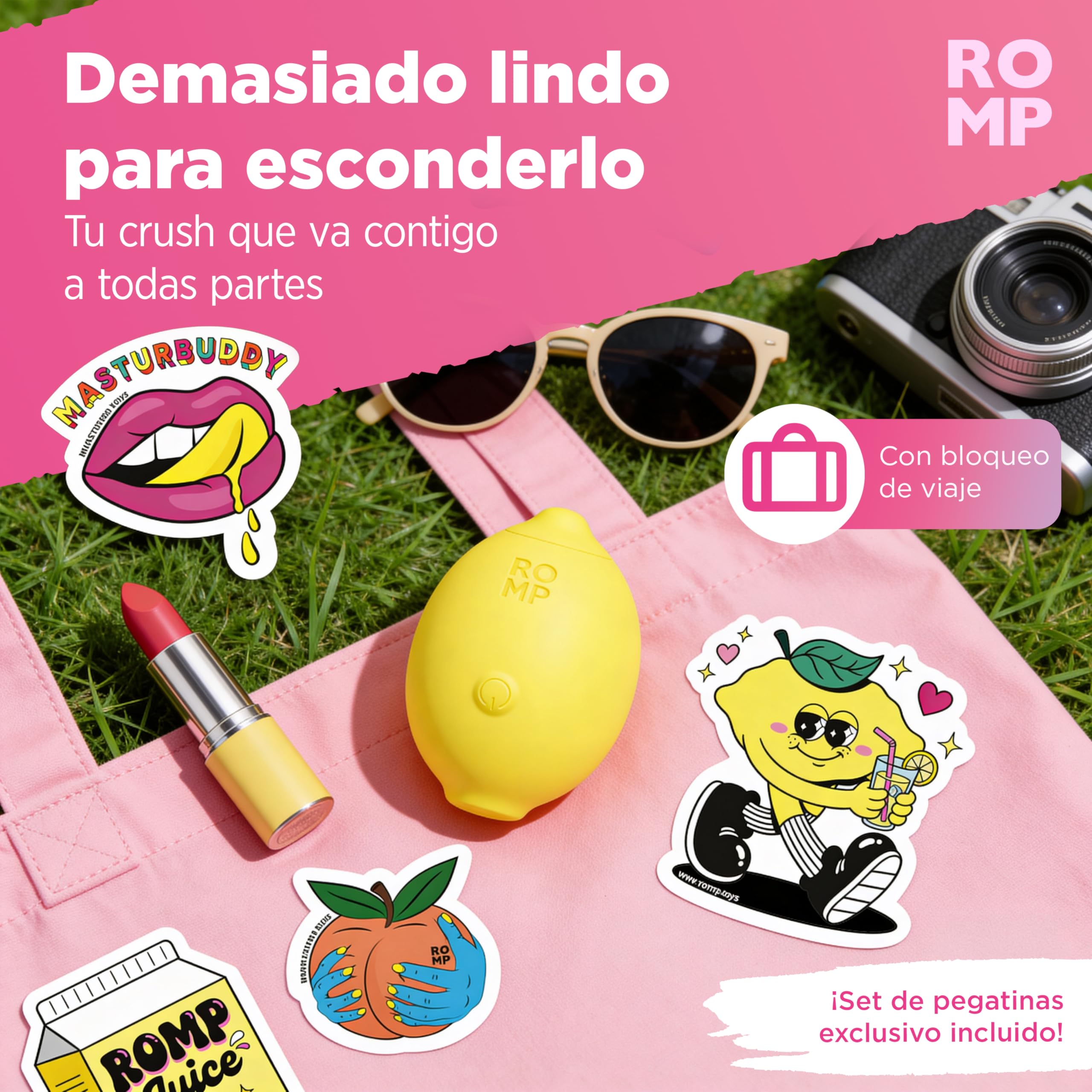 ROMP Lemon Vibrador Succionador de Clítoris para Mujer | 10 Niveles | Estimulador Clitoral con Tecnología de Aire | Juguete Sexual Femenino Impermeable y Recargable