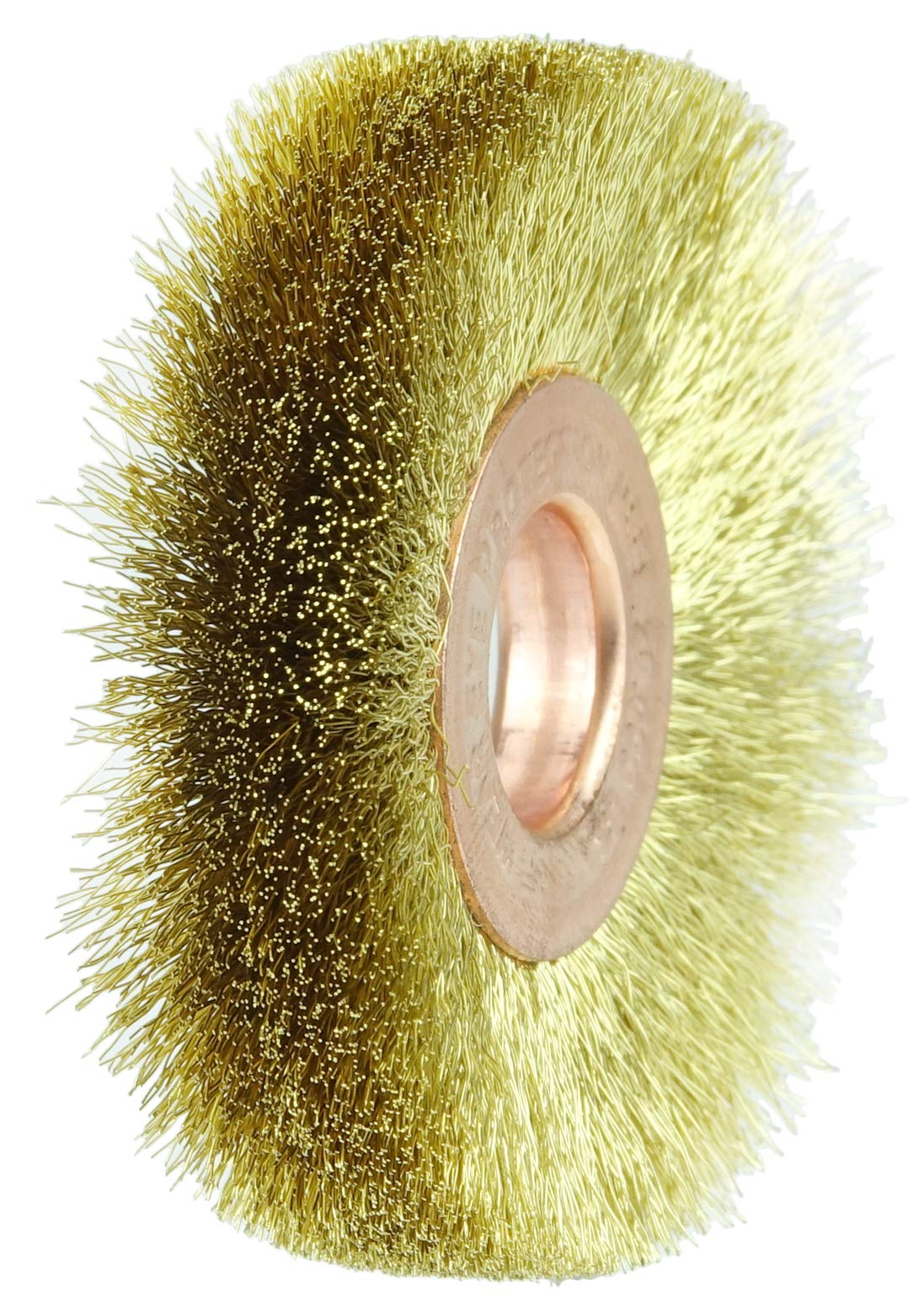 Weiler 29059 Rueda de alambre engarzado, 5 cm de diámetro pequeño, relleno de latón de 0,05 pulgadas, agujero de 1/2" (paquete de 10)