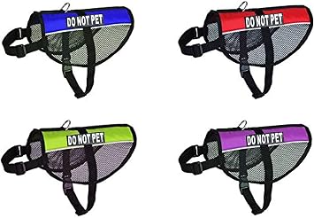 DO NOT PET Service Dog mesh vest Harness Cool Comfort Nylon for dogs Small Medium Large Purchase with 2 reflective DO NOT PET removable patches. PLEASE MEASURE your dog before ordering Girth