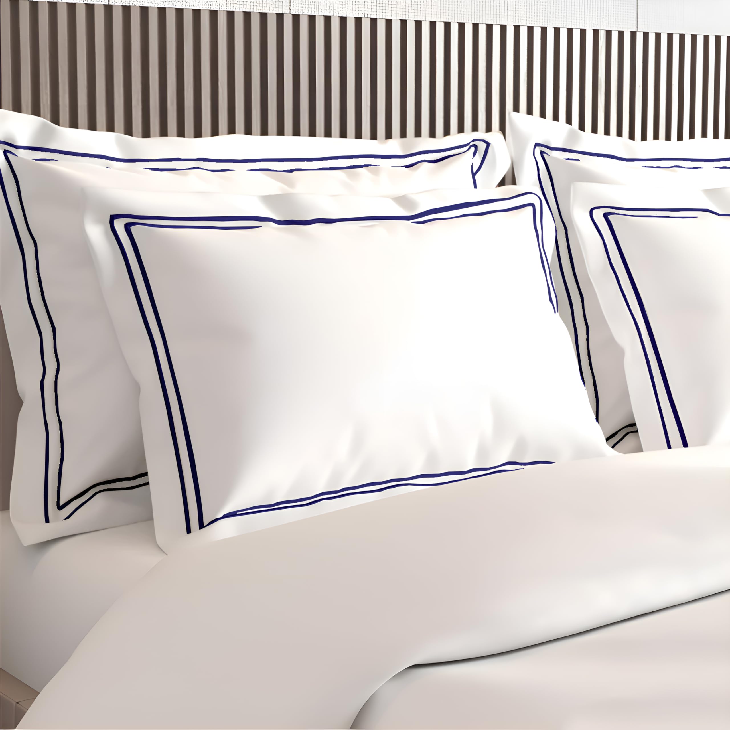 Enchant Home Pure Cotton 500 TC Pillow Cover Set | Greek Embroidered Pillow Cover Set | Percale Weave | Durable Double Merrow Stitched | 18 X 27 Inches - Set of 2 (White) (B0DCP7PH8H) Amazon Price History, Amazon Price Tracker