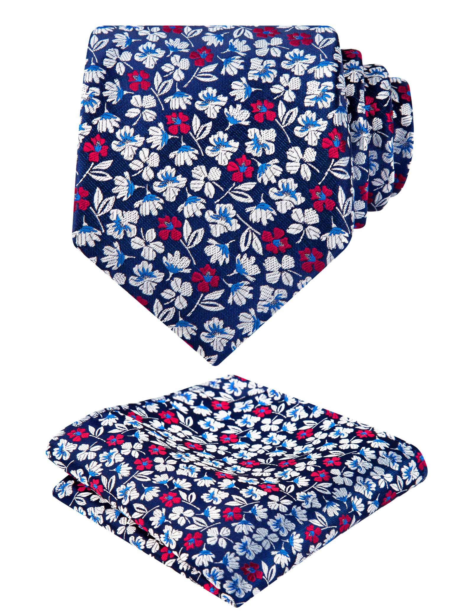 Alizeal Mens 3.15inches Leaf Flower Pattern Tie Set