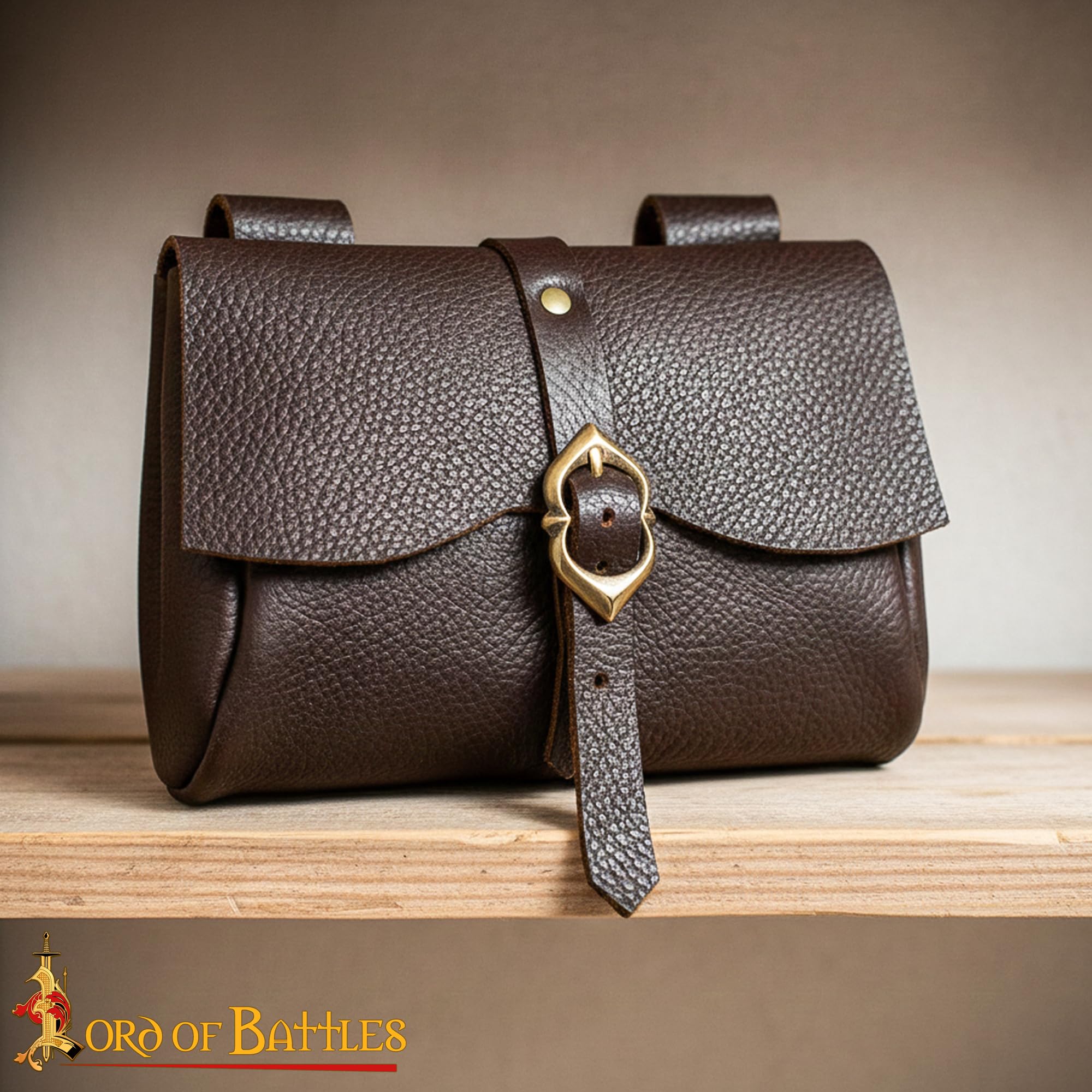 Lord of Battles Mittelalterliche Gürteltasche aus Leder | Renaissance-Kostüm | LARP Taille Kostüm COSPLAY | Kuriertasche