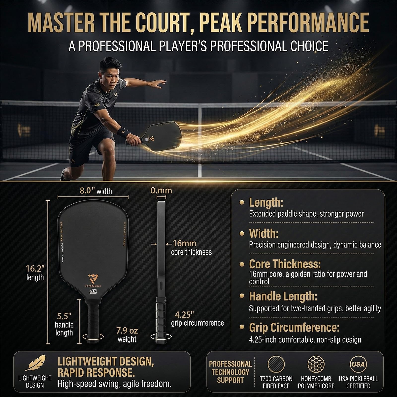 ピックルボール パドル Elite FOAM T700カーボンファイバーフォーム Amazon.co.jp: T700 カーボンファイバーピックルボールパドル