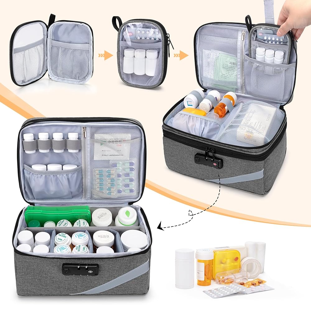 旅行かばん・小分けバッグ NATAL DESIGN MEDICINE BOX CUBEN AIOT ver Amazon.com: Trunab Medicine Storage Bag with Combination