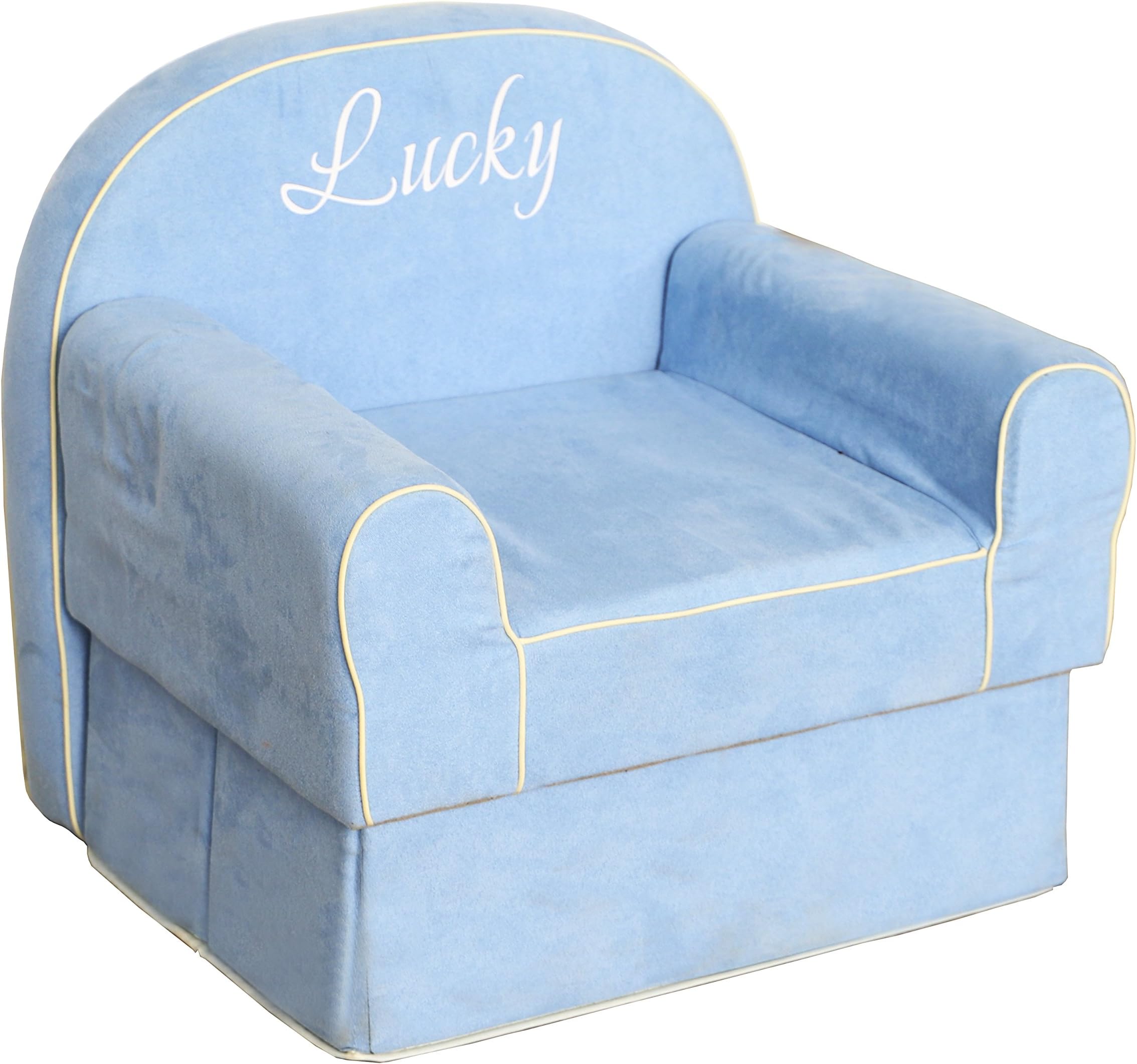 ASWEETS Kids Foldable Sofa Chair with Hidden Storage, Blue