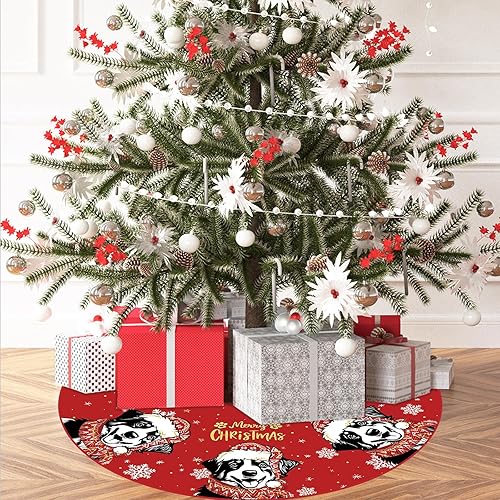 Miniatura 2 de Falda de árbol de Navidad, falda de árbol rojo de pastor australiano, falda de árbol de invierno de Navidad de 48 pulgadas para perro, decoración de