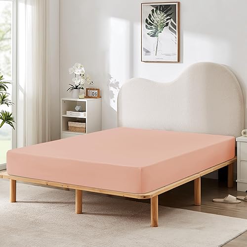 Miniatura 7 de HBHLFZ Sábana bajera de poliéster tamaño King bolsillo profundo de 16 pulgadas ajuste totalmente elástico resistente a las manchas tamaño King color