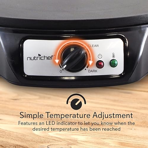 Miniatura 6 de nutrichef Máquina eléctrica de crepas y plancha - Placa de cocina desmontable fácil de limpiar - Cocina crepes, tocino, tortillas y tortillas - Área