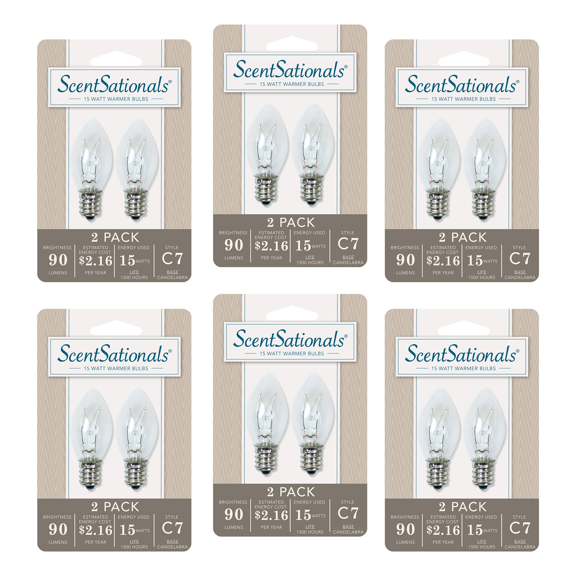 Scentsationals 15W C7 Bulb 12-Pack