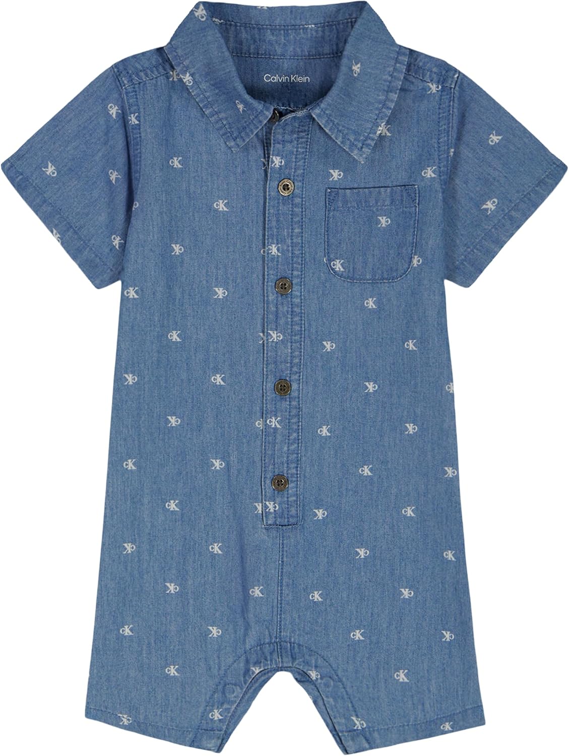 Calvin Klein baby-boys Woven Romper