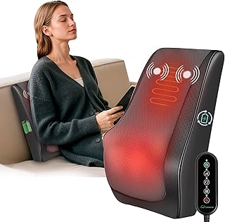 Snailax Shiatsu Back Massager with Heat Vibration, Rechargeable Cordless Neck Back Massager for Pain Relief Deep Tissue, 4...