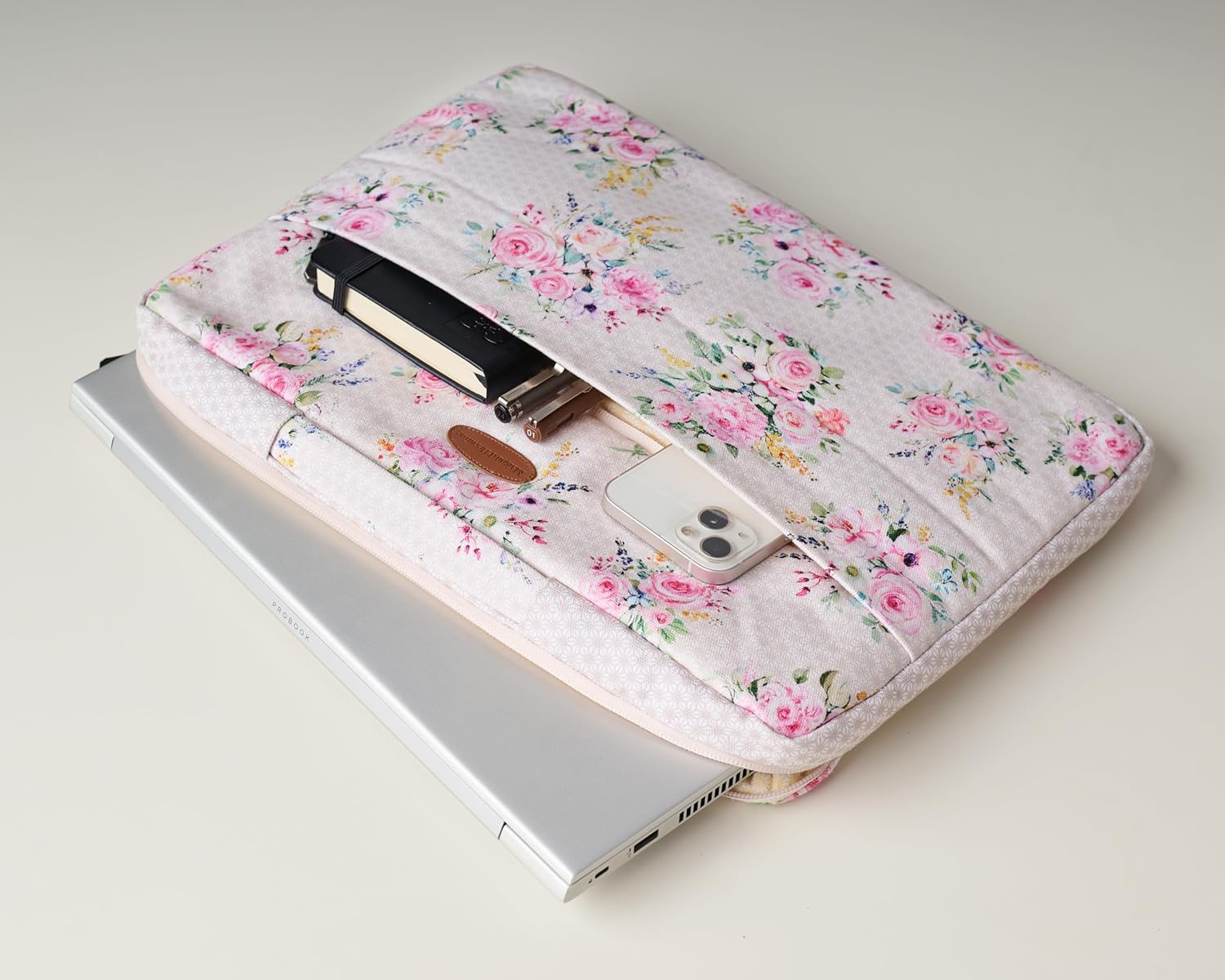 Maison d'Hermine Laptop Sleeve with Handle Case Stain and Water Repellent Cotton Canvas