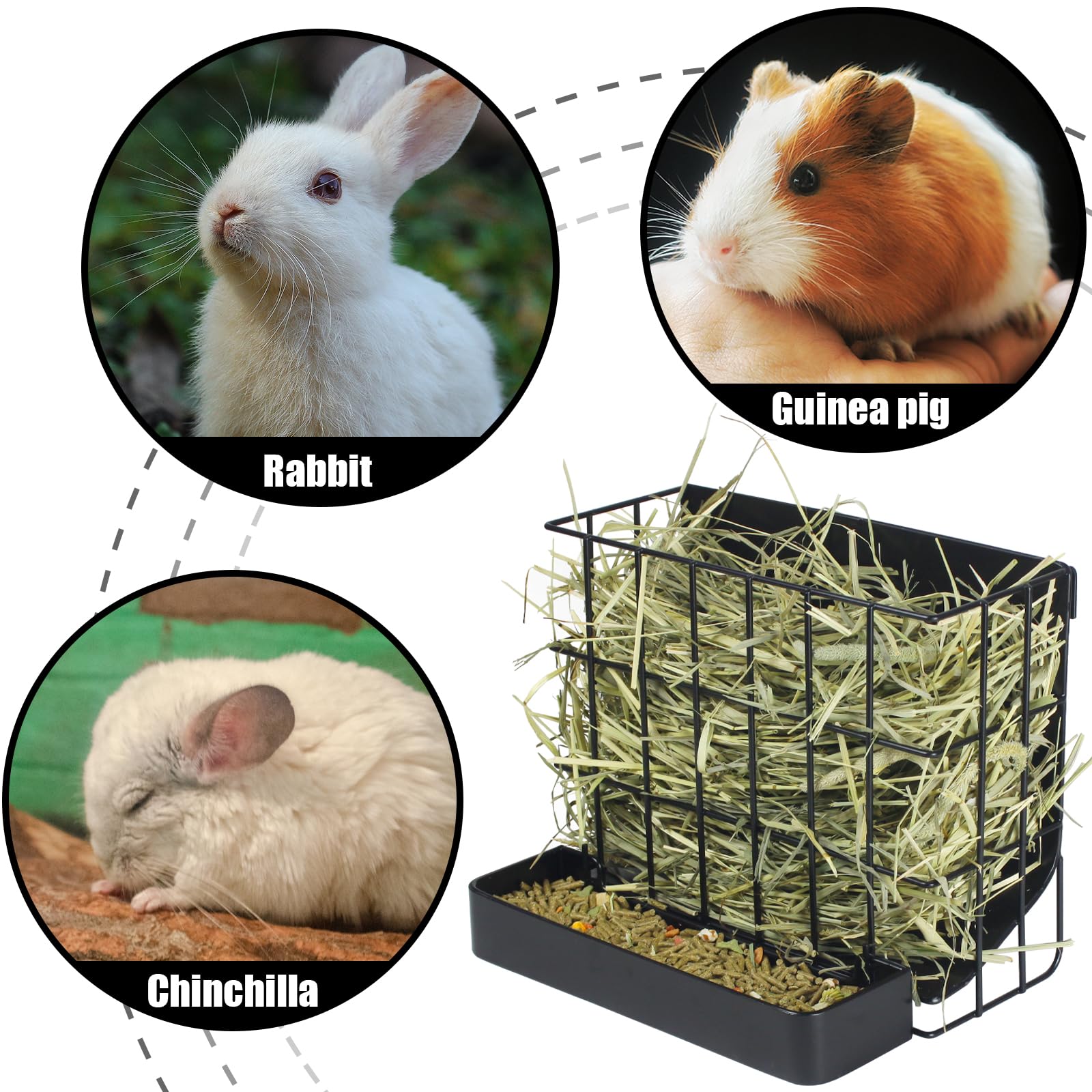 Guinea Pig Oxford Cloth Fabric Hanging Hay Bag Feeder For