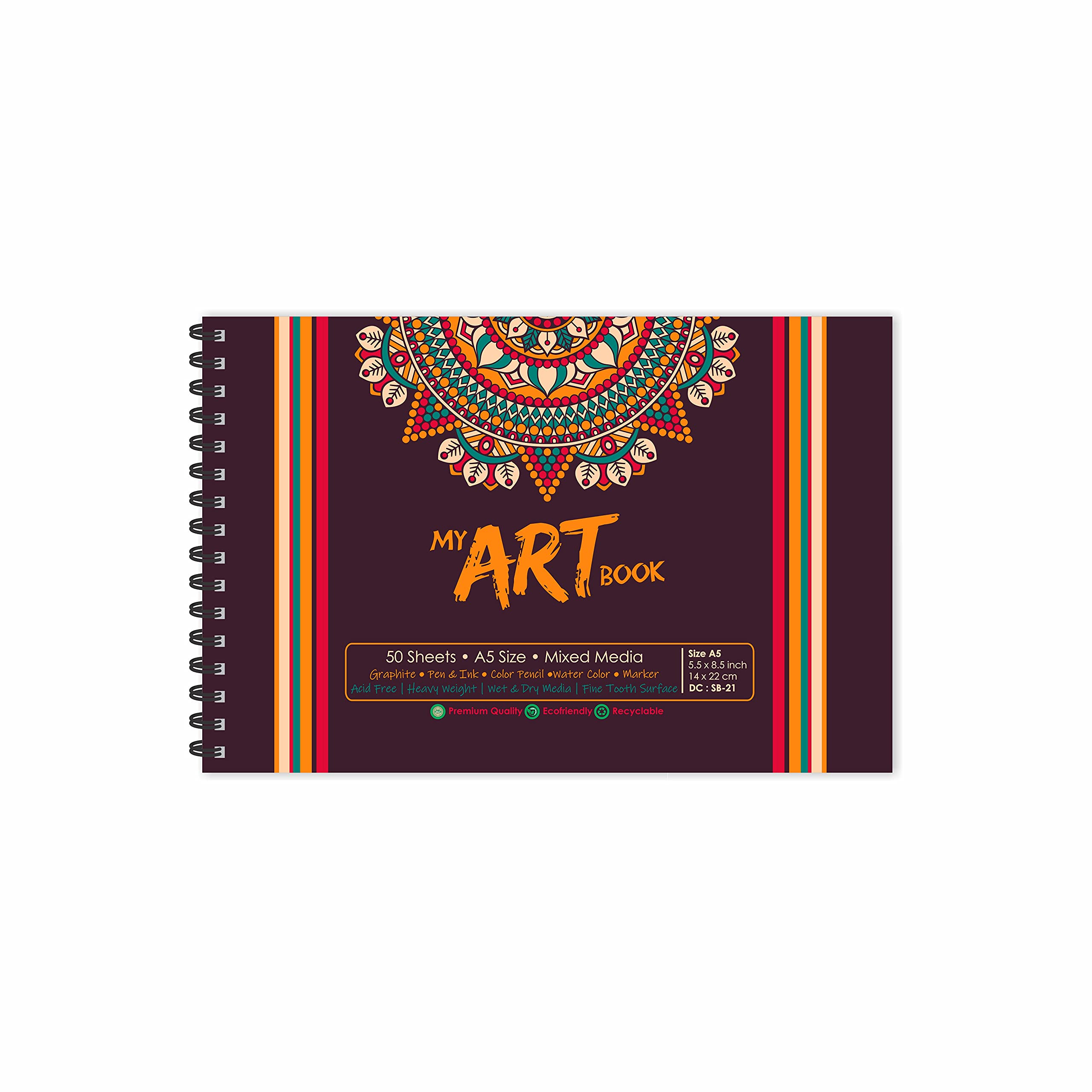 ESCAPER Mandala Art Themed A5 Sketch Book - Unleash Your Imagination with 50 Sheets (100 Pages) of Superior-Quality Artist Paper (B097L9C7NH) Amazon Price History, Amazon Price Tracker