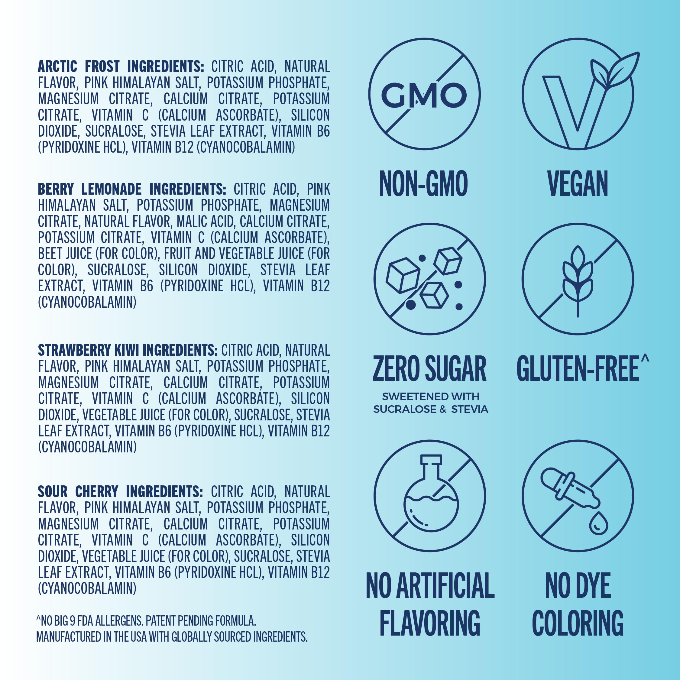 TREVI™ Everyday Sugar Free Electrolytes - Essential Drink Mix Hydration Powder Packets - 20 Count - Favorites Variety Pack - Sour Cherry, Strawberry Kiwi, Berry Lemonade, Arctic Frost - 4