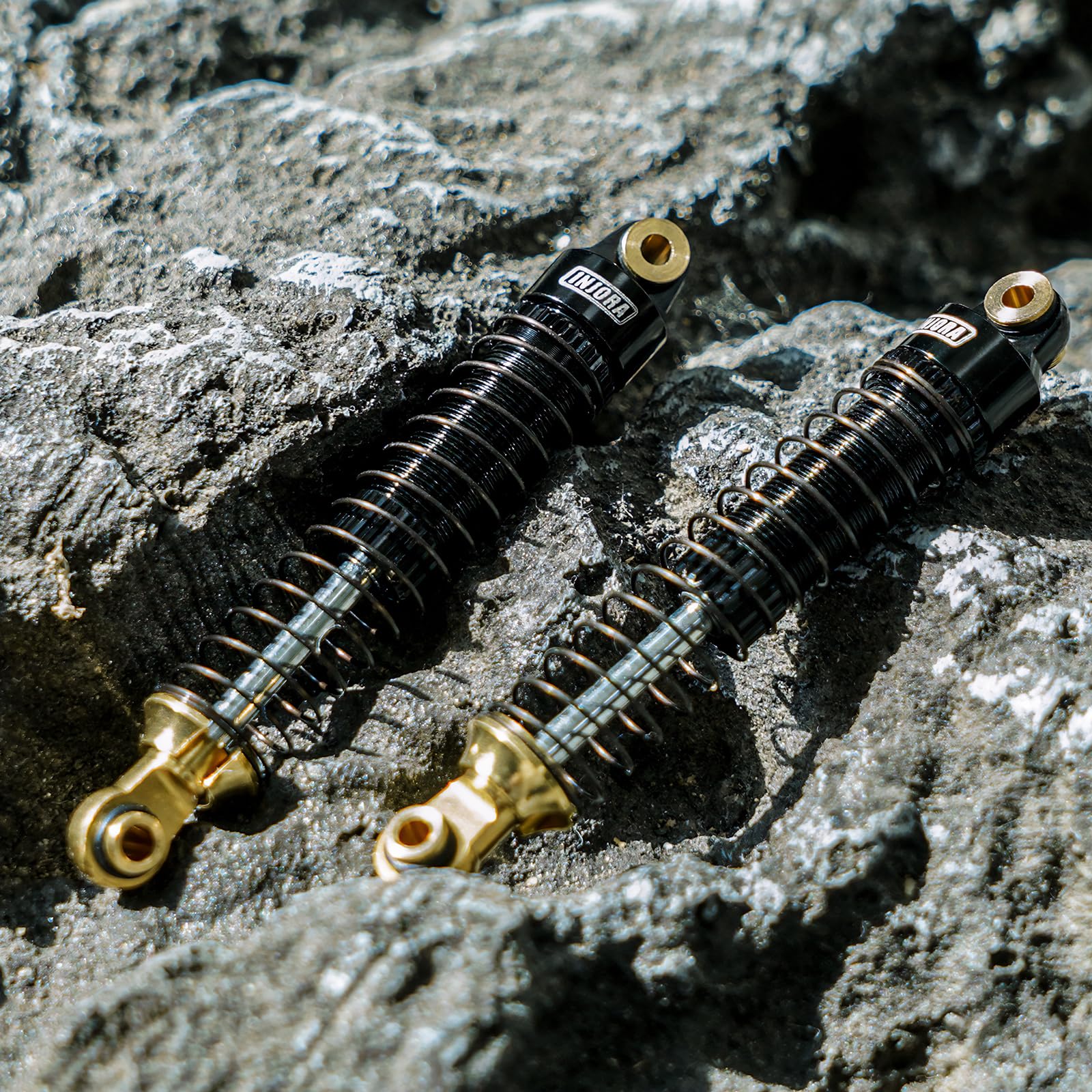 INJORA 59mm Ammortizzatori -Filettatura Lunga Ottone & Alluminio Ammortizzatore Olio per TRX4M TRX4MT 1/18 RC Crawler Upgrade