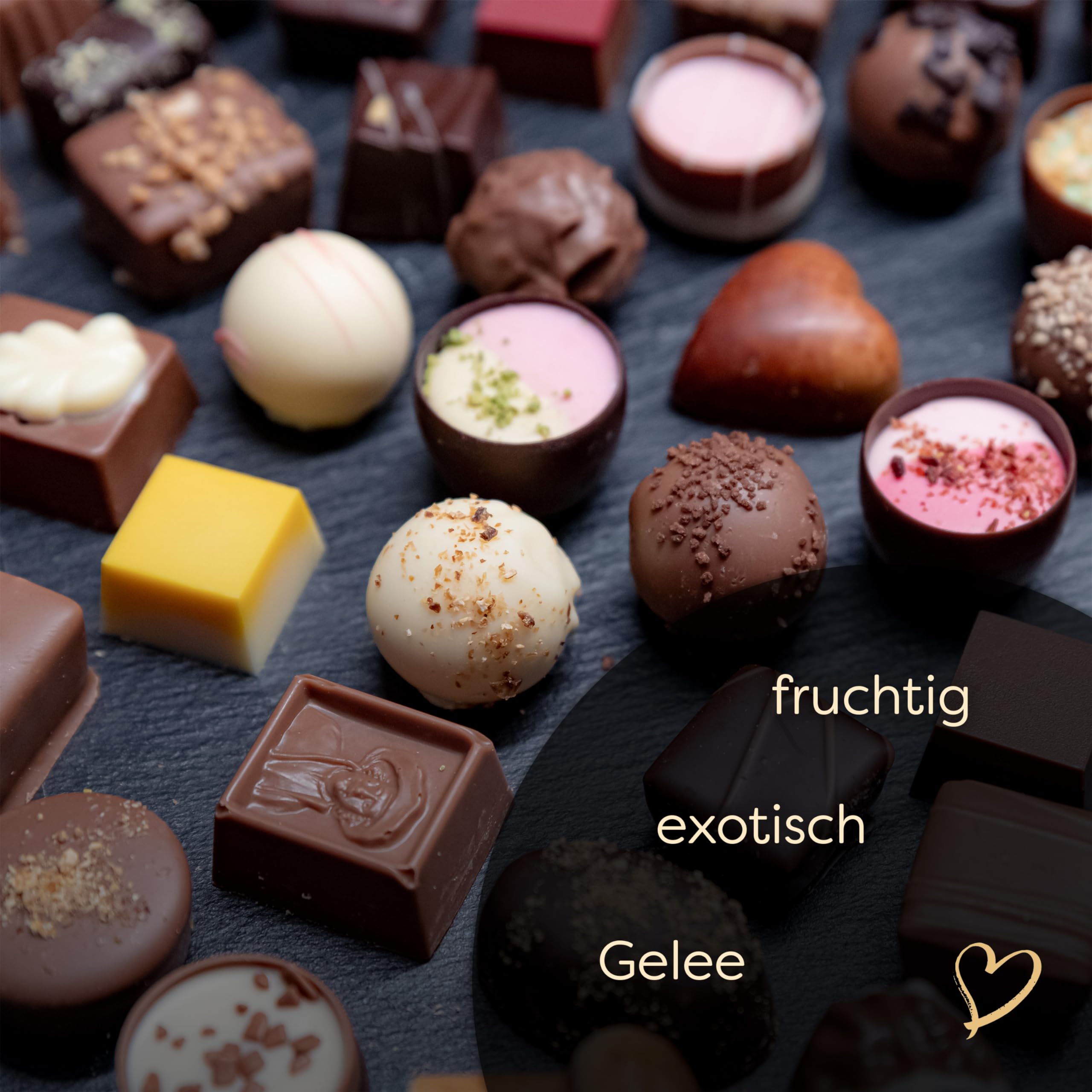 ePralinchen handverarbeitete belgische Luxus-Pralinen | Summer Edition 500g | sommerliche Pralinenmischung mit Frucht, Karamell, Gelee uvm. | ohne Alkohol | köstliche Schokolade made in Belgium