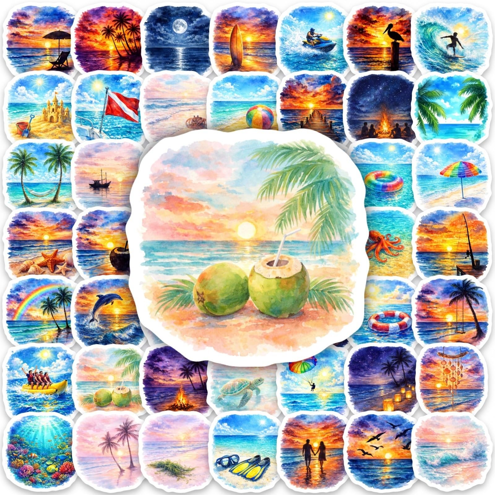 FGLFPXI 50-Pack Stickers Waterproof Decals for Phone Guitar Helmet Luggage Notebook