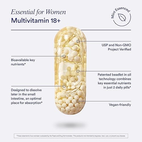 Miniatura 5 de Ritual Multivitamin for Women 18+ with Vitamin D3 for Immune Support*, Vegan Omega 3 DHA, B12, Iron, Gluten Free, Non GMO, USP Verified, Mint, 30