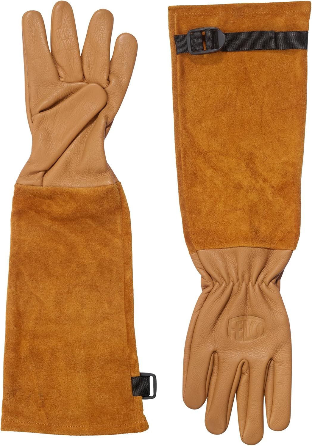 FELCO Model 705 Rose Gloves - Medium Premium Puncture Resistant Leather Gloves Suede Gantlet Cut Rose Pruning Cutting Snipping Horticultists Florists Gardeners Specialist Rose Cultivators