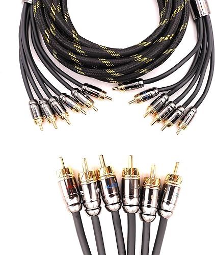 Miniatura 5 de Elite Audio EA-PROK8 + EA-PRO617 Pro Series Kit de cableado de amplificador con combo RCA de 6 canales, 1000 W de potencia máxima, 8GA, cable,