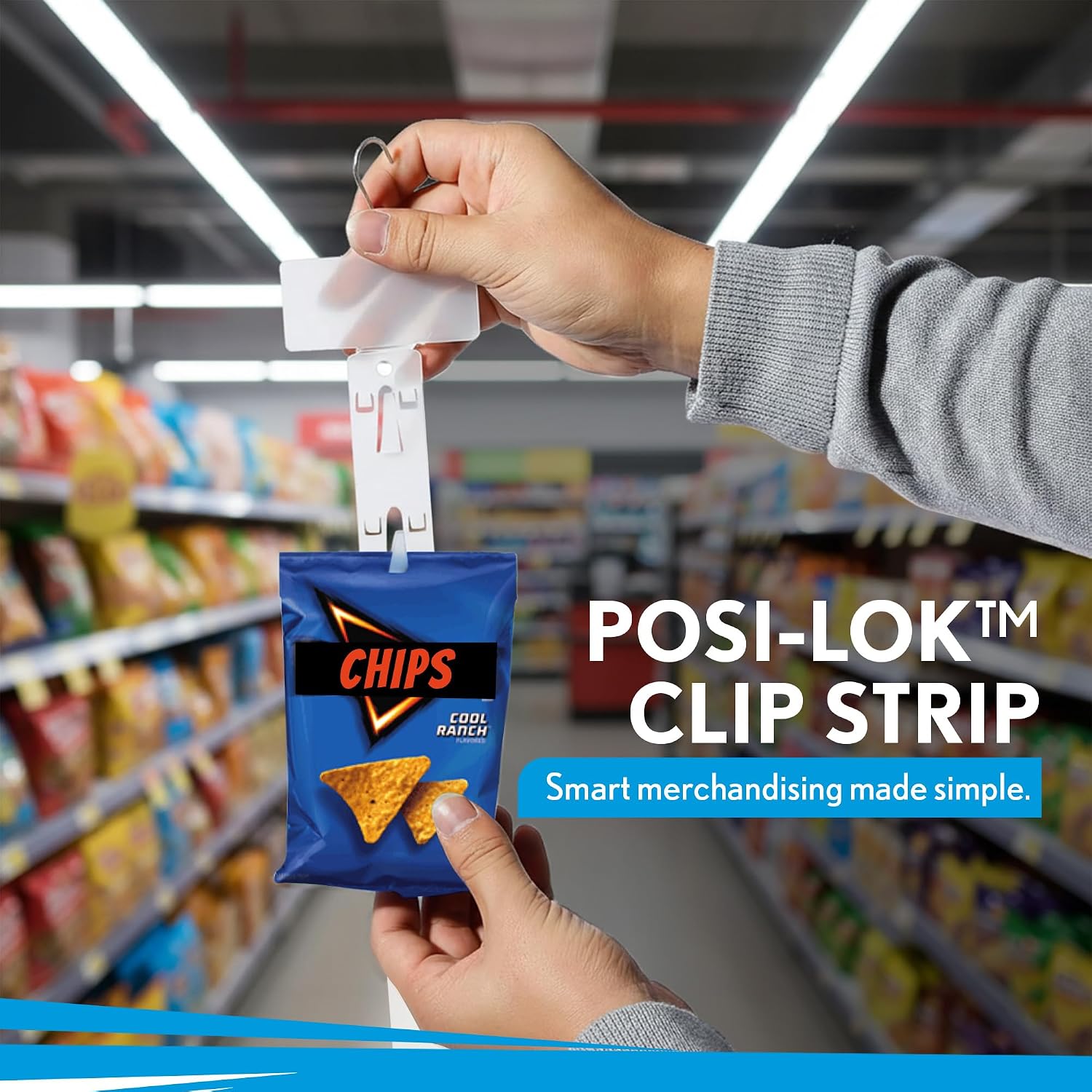 50 Pack S-Hooks Bundle, 24" L Heavy Duty for Hanging Merchandise, White, 12 Hooks/Stations, Brand 'Posi-Lok' Model, Use at Retail Stores, Craft Shows, Parties