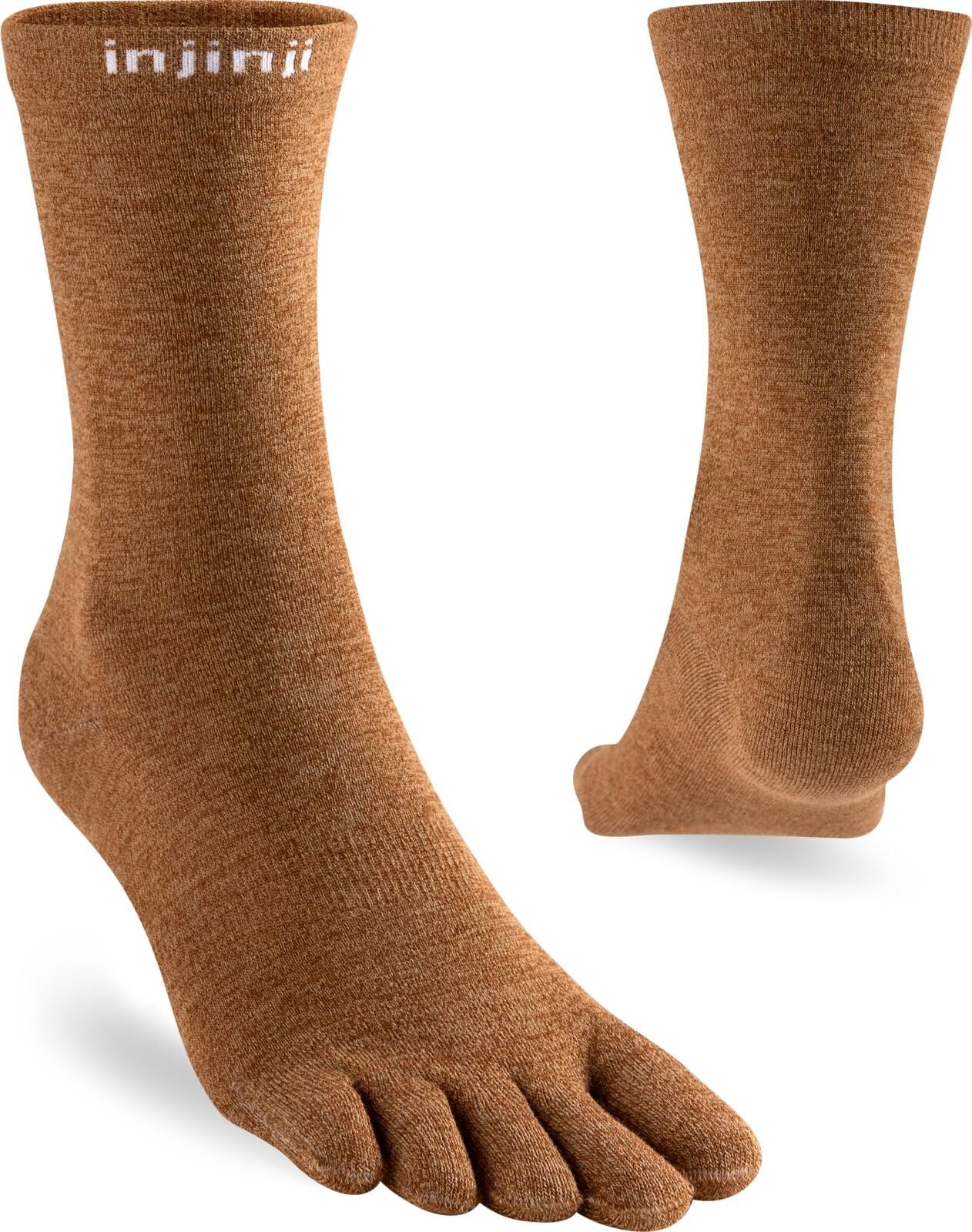 Injinji Unisex Liner Crew Socks, Elk, M