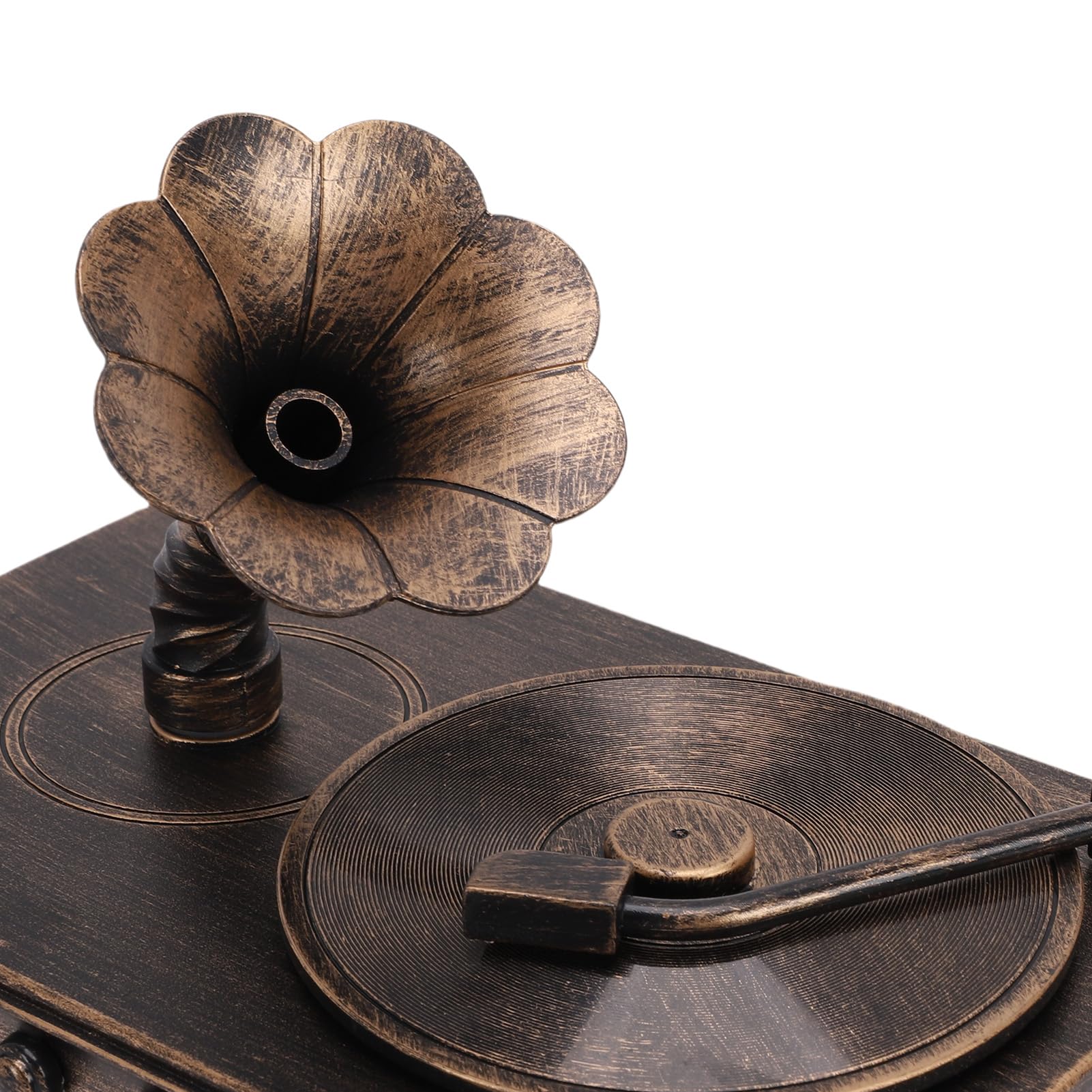 Asixxsix Retro-Aromatherapie-Luftbefeuchter, Vintage-Gramophon-Stil Ultraschall-Kühlnebeldiffusor mit Fernbedienung und Lautsprecher für Heimbüro-Schlafzimmerdekoration, Spa-Entspannung