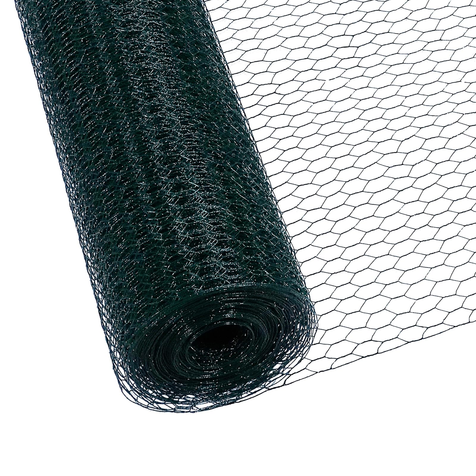 CCLIFE Hühnerzaun Geflügelnetz , Maschenweite 25 mm , Höhe 100 cm , Länge 25/50 m , PVC-Beschichtet Grün