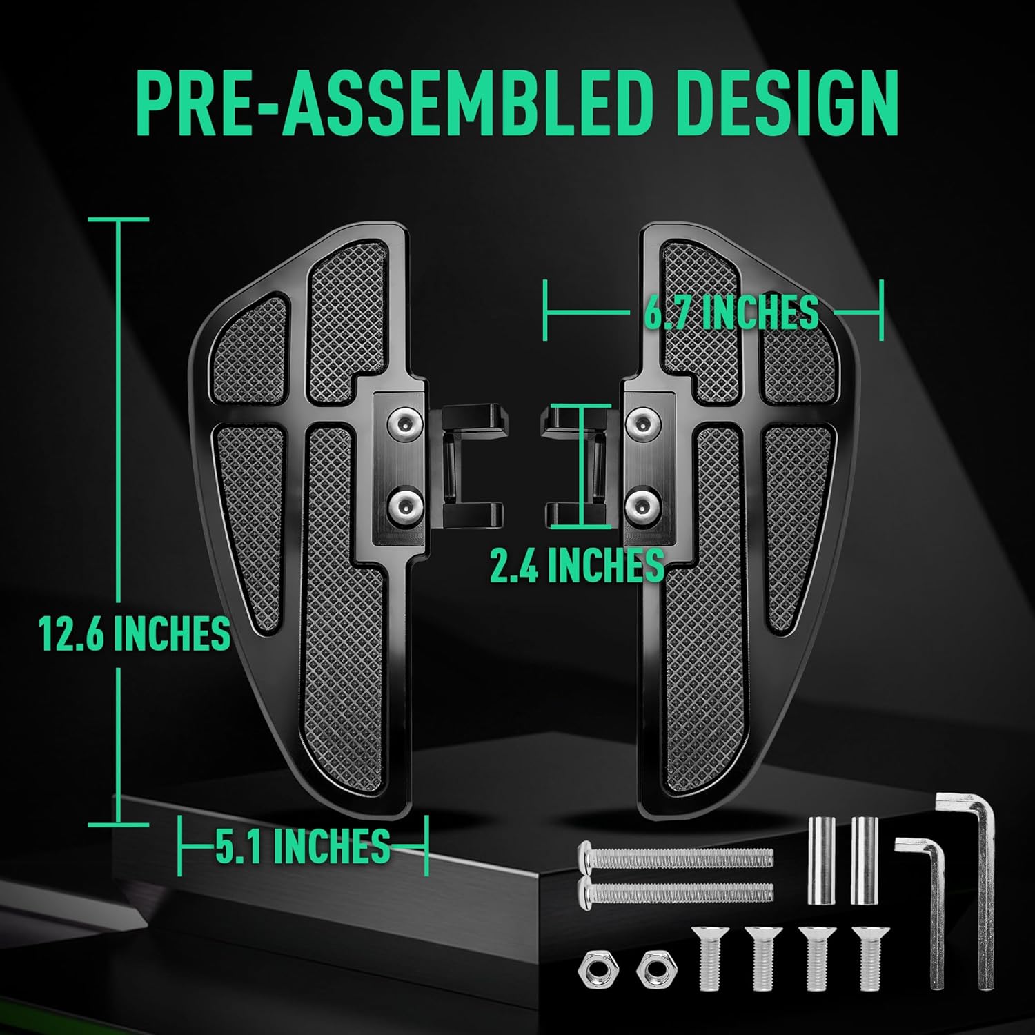 Motofunder Driver Front Floorboards Aluminum Rider Footboard Footrest Wide Foot Pegs for Can-Am Spyder F3/F3-S/F3-T Accessories (2015-2025)