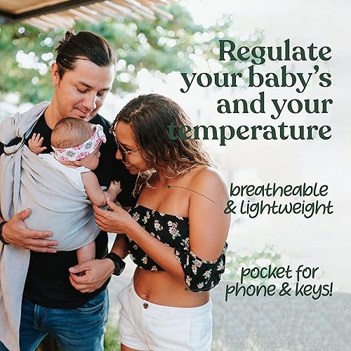 Miniatura 6 de Nalakai - Portabebé de lujo con anillo. Tejido de bambú y lino extrasuave. Envoltura ligera.Para recién nacidos, bebés y niños pequeños. Regalo