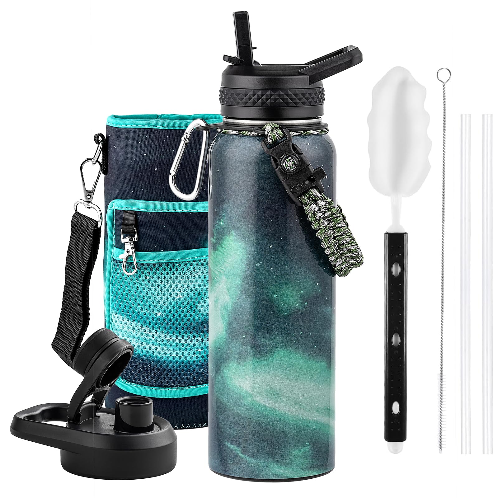 RAYMYLO 40oz Insulated Water Bottle, Triple Wall Vacuum Stainless Steel Water Bottles - Keeps Cold 48H, Reusable Metal water flask Jug for Gym, Sports