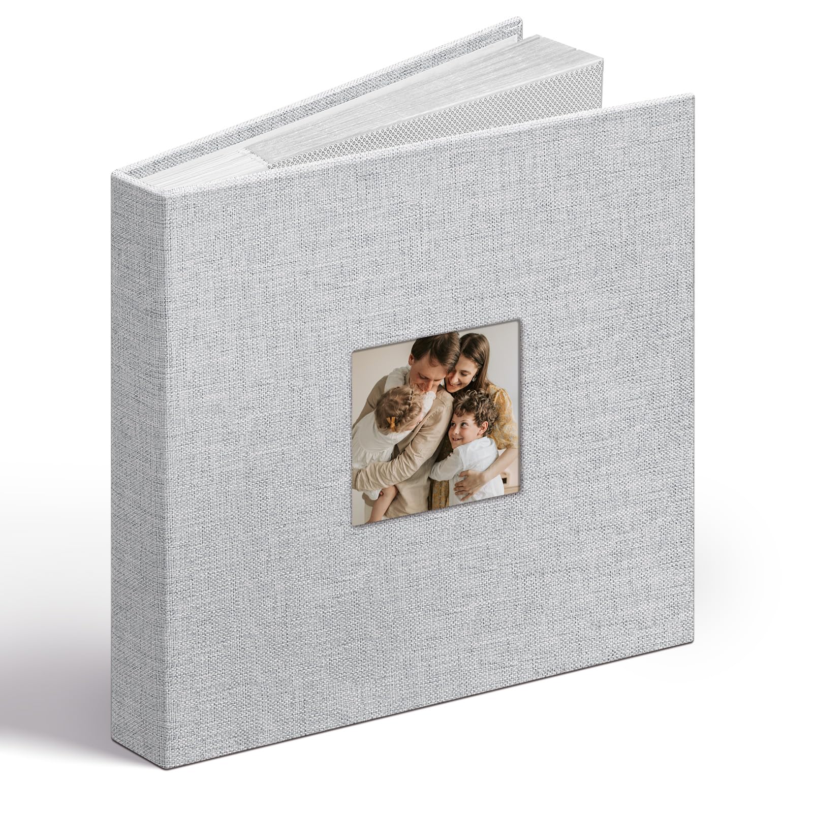 Vienrose Álbum de Fotos Lino 6x4 48 Fotos con Ventana en Portada, Bolsillos Ácido-Free, Álbum de Recuerdos con Espacios para Notas, Regalo para Bodas, Familia, Bebé, Aniversario (Rosa) — view 14