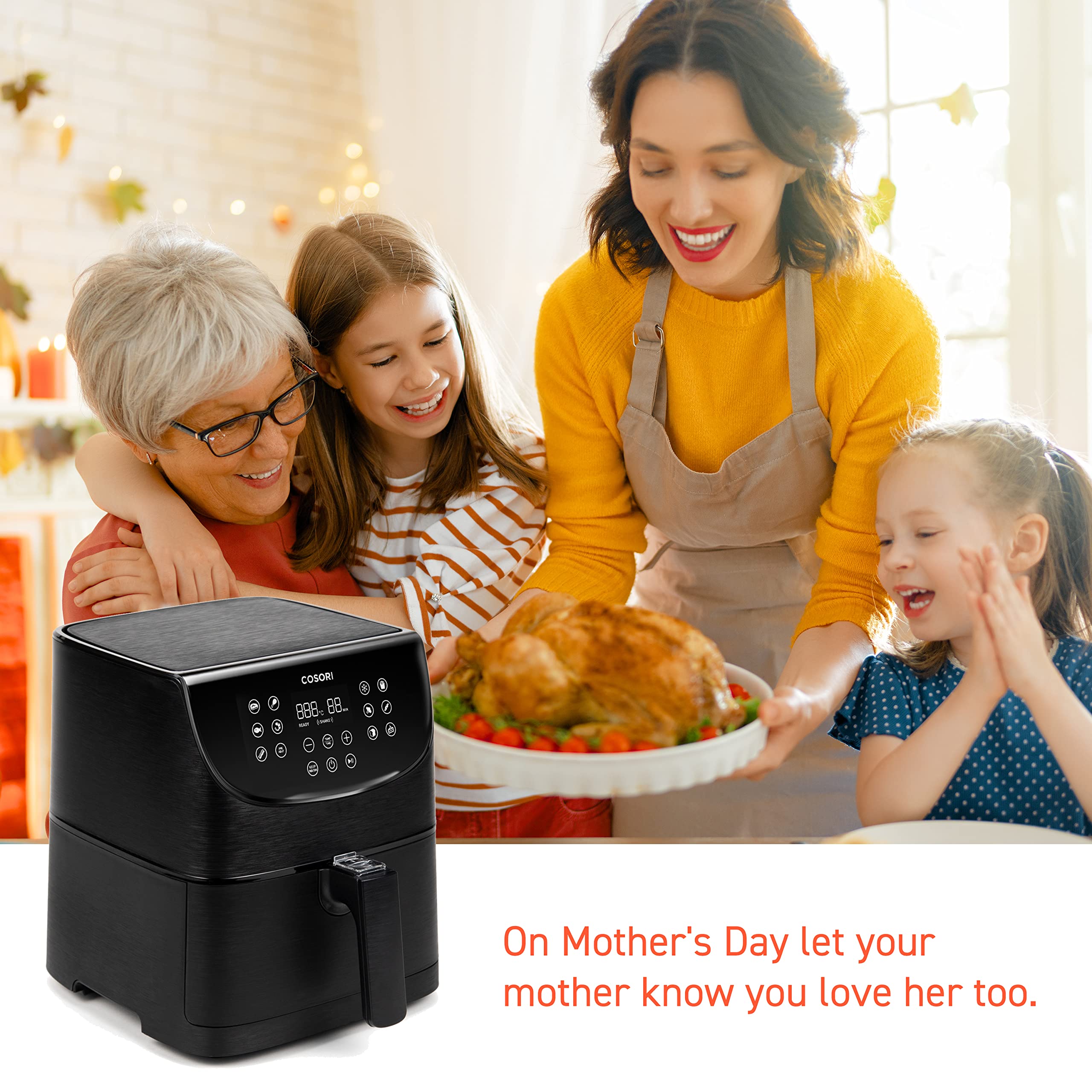 COSORI Air Fryer with 100 Recipes Cookbook, XXL 5.5L Oil Free Air