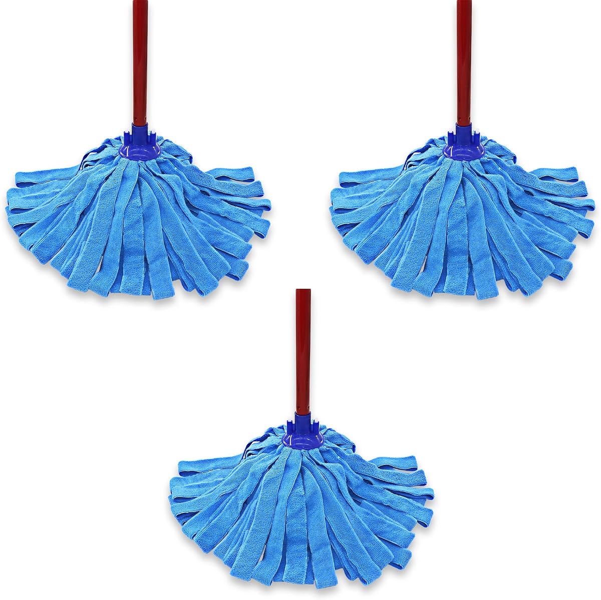 3 Pack Microfiber String Mop Head Refills, Standard US Thread