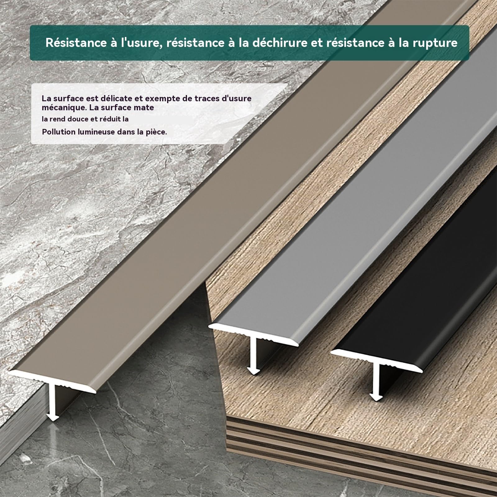 Baguette De Finition Carrelage Profil En T Barre Seuil 90cm* 3 Pièces Profile Aluminium Carrelage Pratique Pour Accessibilité Et Sécurité, Pour Maison Et Bureau(Champagne,60mm)
