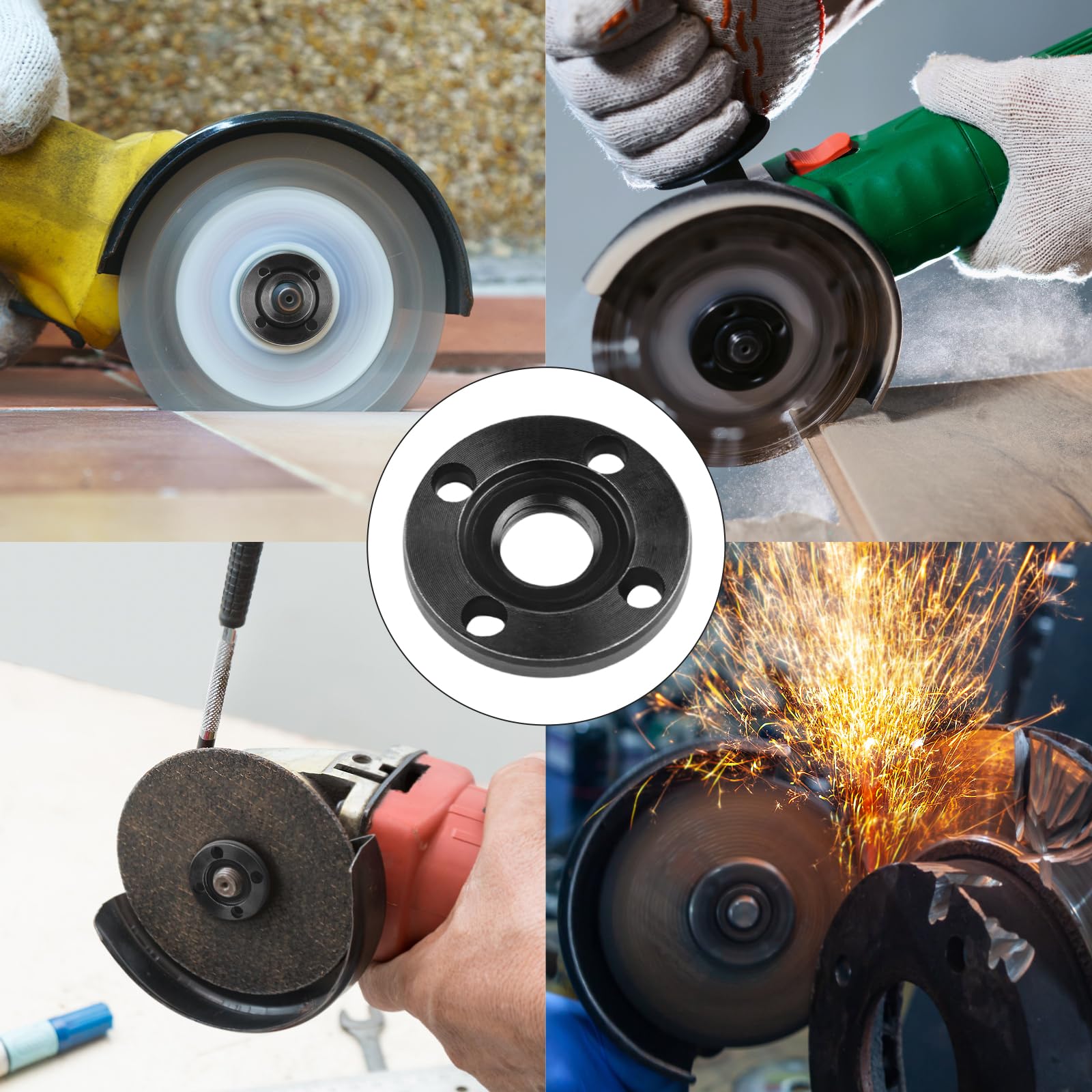 Dadi flangiati per smerigliatrice a disco, filettatura per M14, diametro 40 mm, set da 2 pezzi, adatti per filettatura mandrino da 14 mm