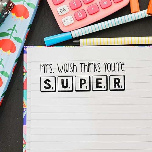 Miniatura 6 de Sellos personalizados autoentintados para profesores sello de graduación lindo sello personalizado de calidad de azulejos de juego Super