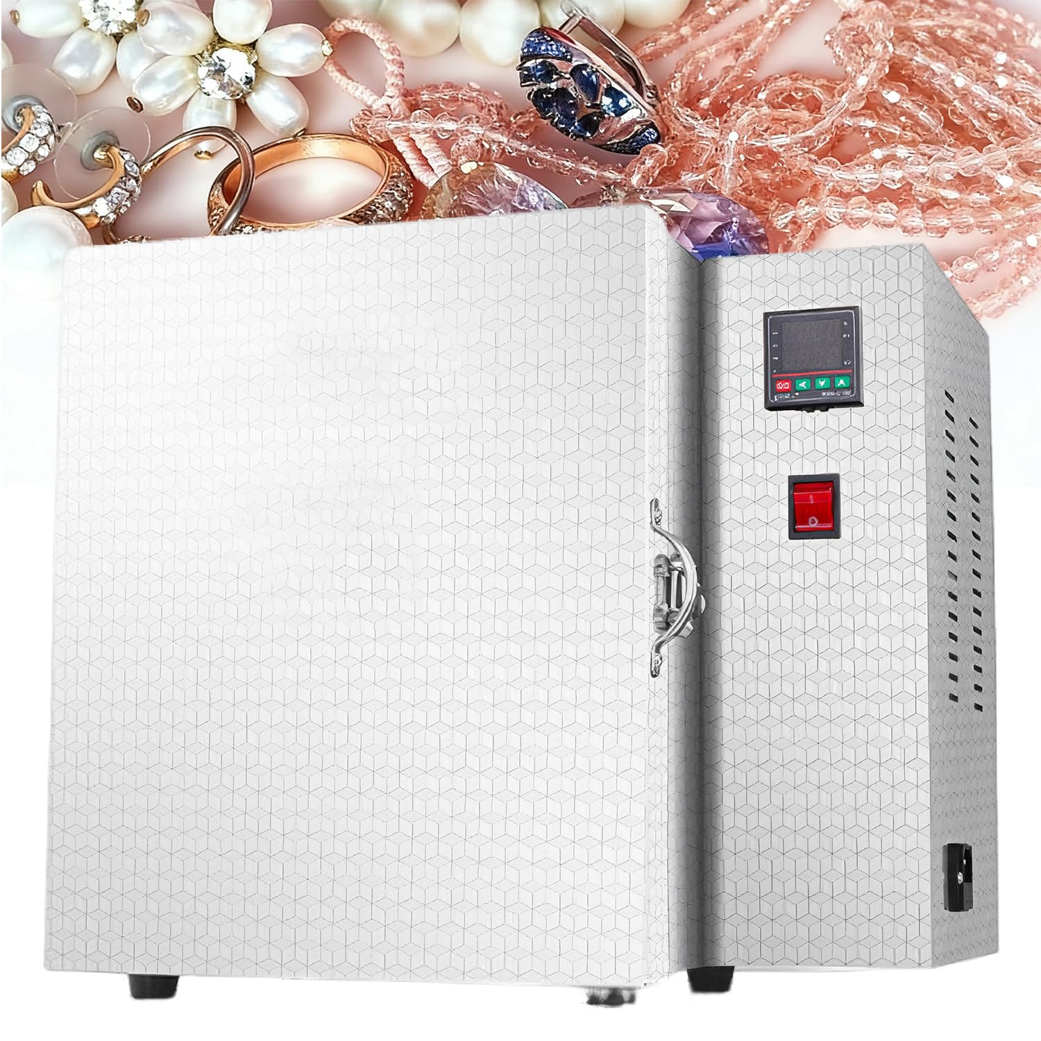 Forno Sinterizzazione Ceramica, Forno Ceramica 800 ℃, Riscaldamento a Temperatura Costante Su 4 Lati, Con Regolatore Di Temperatura, Display Digitale in Tempo Reale, per La Lavorazione Di Gioielli