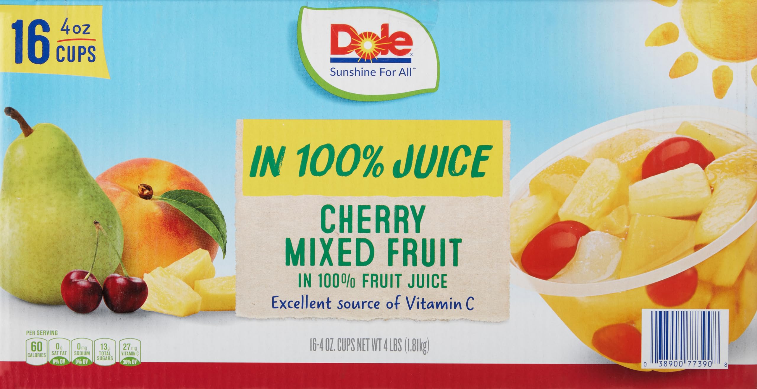 Amazon.com : Dole Cherry Mixed Fruit, 16 Count (Pack of 1