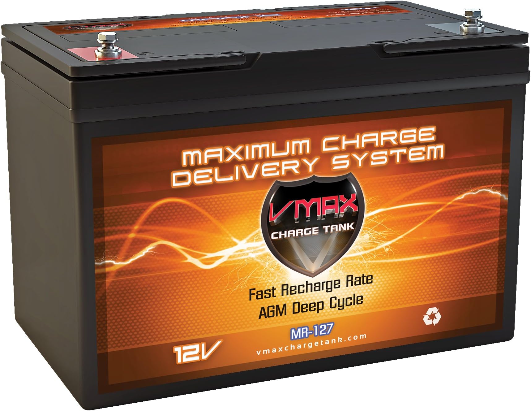 VMAXTANKS VMAX MR127 compatible with Seamaster power boat and trolling motors w/group 27 marine deep cycle 12V battery