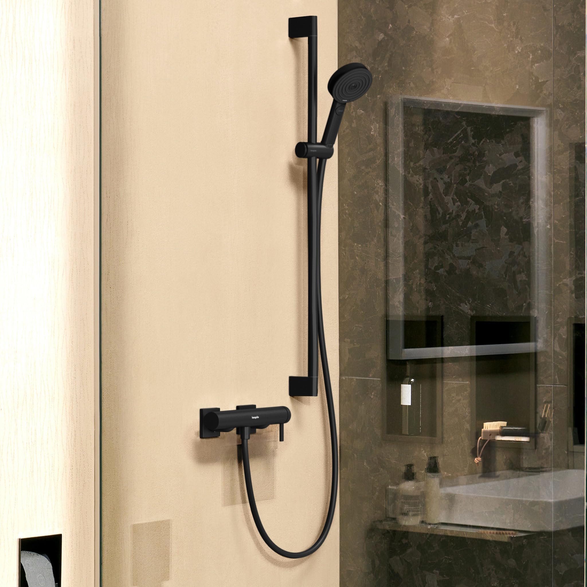 Hansgrohe 73620670 Tecturis E Single Lever Shower Mixer for Exposed Installation, matt Black - Image 2