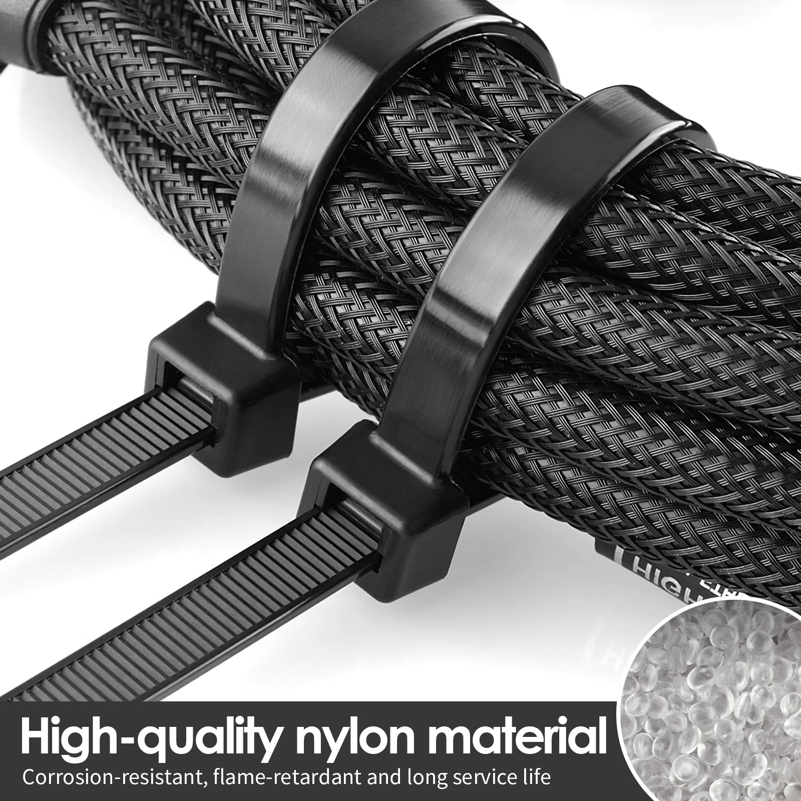 Bridas para Cables de Nylon Negro, Autoblocantes, 80mm x 1.8mm, para Organización de Cables, Electrónica y Bricolaje, Resistentes al Calor Resistente y duradero bridas pequeñas (300)