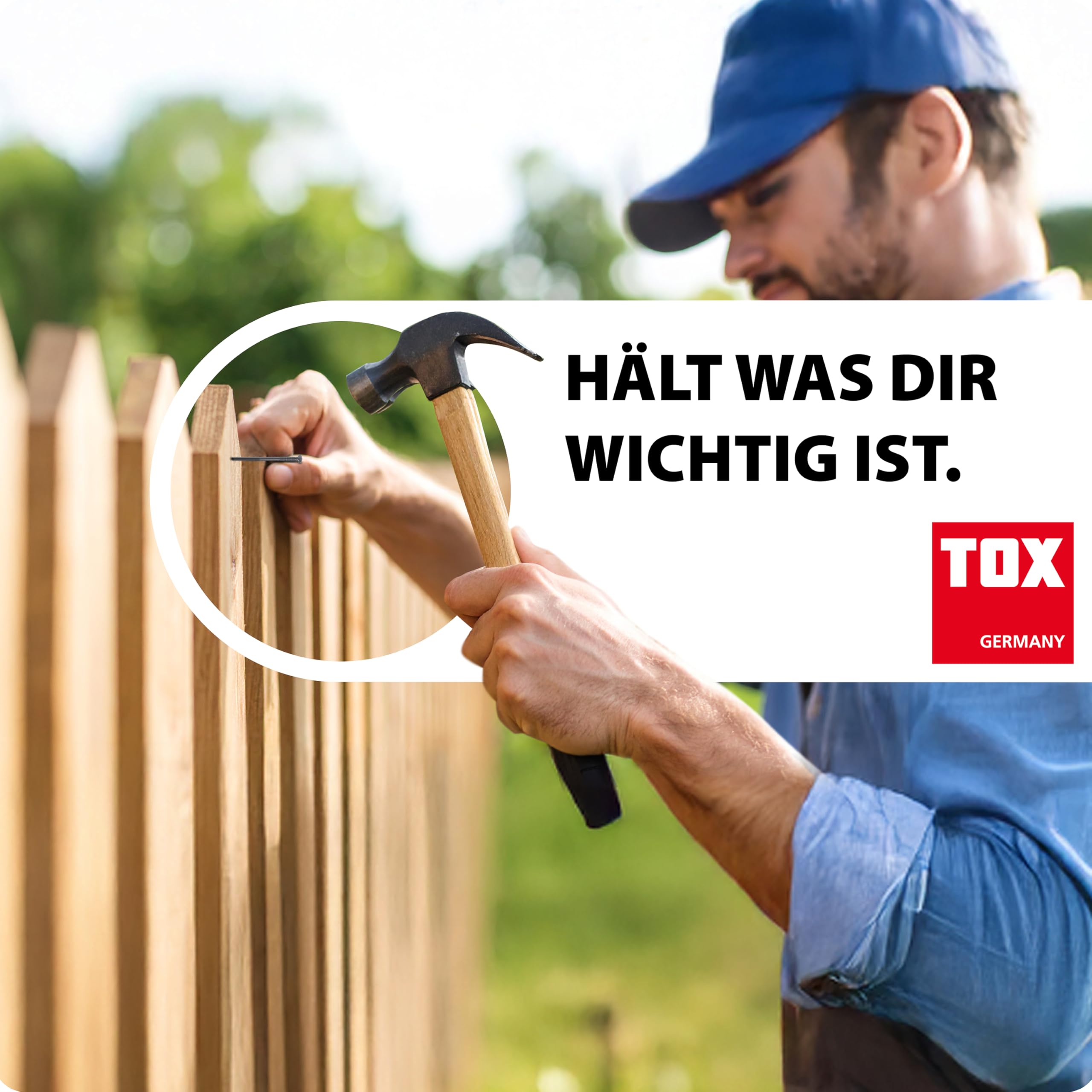 TOX Drahtstifte Nails in 4 Größen mit Stauchkopf, Set für beinahe unsichtbare Befestigungen in Holz - 2,0x40 / 2,2x50 / 2,5x60 / 3,1x70 mm - blanker Stahl, jeweils 400 g im Karton, 063909009